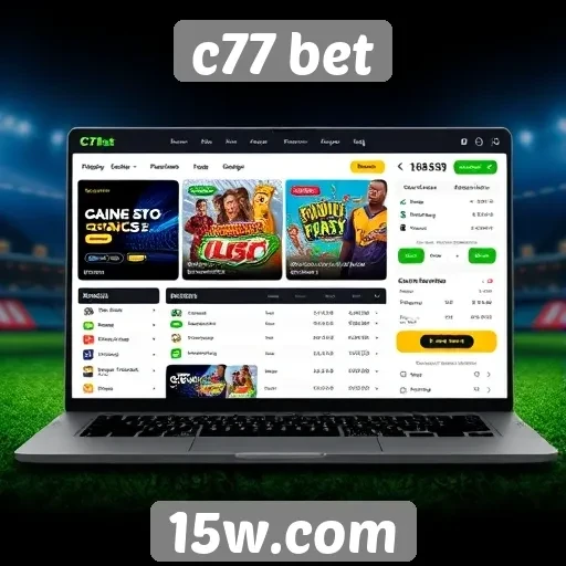 Interface do usuário do site c77 bet